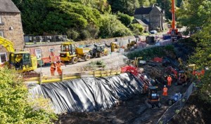 Leashaw landslip - Repairs underway